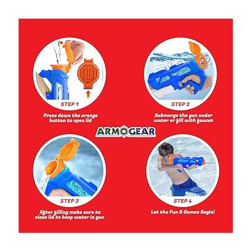  Water Guns for Adults and Kids - Super Soaker Water Blasters for Summer - Long Range High Capacity Fun Squirt Gun for Swimming Pool, Beach and Outdoor Play - Watergun Pool Party Toy Favors