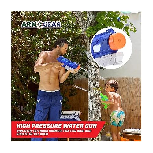  Water Guns for Adults and Kids - Super Soaker Water Blasters for Summer - Long Range High Capacity Fun Squirt Gun for Swimming Pool, Beach and Outdoor Play - Watergun Pool Party Toy Favors