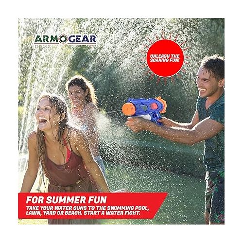  Water Guns for Adults and Kids - Super Soaker Water Blasters for Summer - Long Range High Capacity Fun Squirt Gun for Swimming Pool, Beach and Outdoor Play - Watergun Pool Party Toy Favors