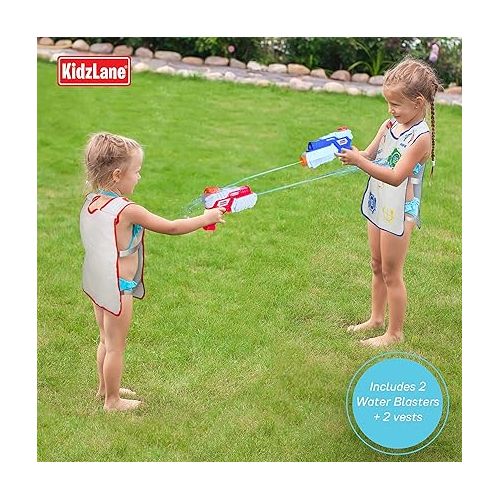  Kidzlane Water Guns & Water Activated Vests | Fun Water Toy for Kids Outside | Backyard or Outdoor Water Game | Summer Activity Toys for Kids Boys & Girls | Ages 3-8 Years Old