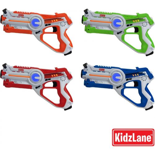  [아마존 핫딜]  [아마존핫딜]Kidzlane Infrared Laser Tag : Game Mega Pack - Set of 4 Players - Infrared Laser Gun Indoor and Outdoor Group Activity Fun. Infrared 0.9mW