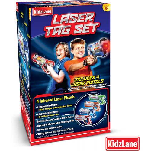  [아마존 핫딜]  [아마존핫딜]Kidzlane Infrared Laser Tag : Game Mega Pack - Set of 4 Players - Infrared Laser Gun Indoor and Outdoor Group Activity Fun. Infrared 0.9mW