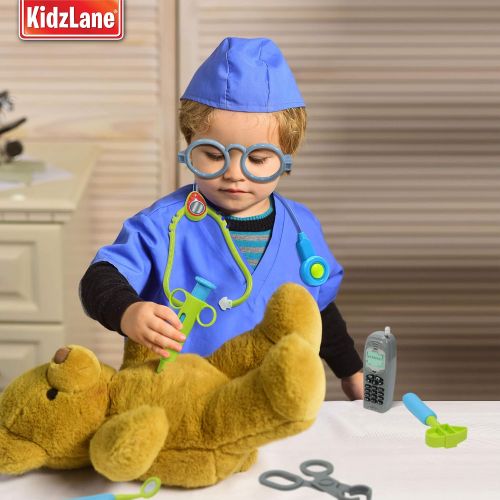  [아마존 핫딜]  [아마존핫딜]Kidzlane Durable Kids Doctor Kit with Electronic Stethoscope and 12 Medical Doctors Equipment, Packed in a Sturdy Gift Case