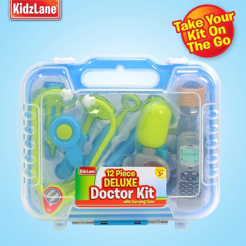  [아마존 핫딜]  [아마존핫딜]Kidzlane Durable Kids Doctor Kit with Electronic Stethoscope and 12 Medical Doctors Equipment, Packed in a Sturdy Gift Case