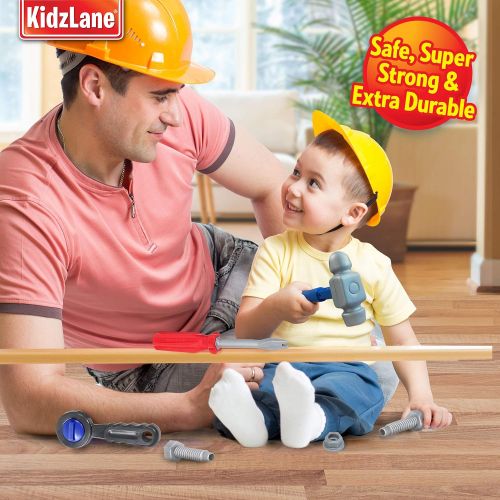  [아마존 핫딜]  [아마존핫딜]Kidzlane Durable Kids Tool Set with Electronic Cordless Drill and 18 Pretend Play Construction Accessories, with a Sturdy Case