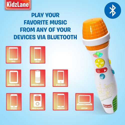  [아마존 핫딜]  [아마존핫딜]Kidzlane Kids Karaoke Microphone with Bluetooth, Voice Changer, and 10 Built-in Nursery Rhymes