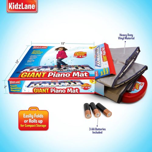  [아마존핫딜][아마존 핫딜] Kidzlane Durable Piano Mat, 10 Selectable Sounds, Play and Record, for Kids 2 to 5, Dance and Learn