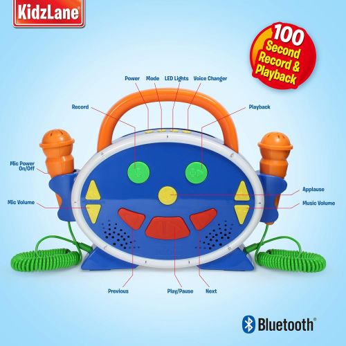  [아마존핫딜][아마존 핫딜] Kidzlane Karaoke Machine for Kids with 2 Microphones, Includes 100 Pre-Loaded Songs, Record & Playback, Voice Changer, and Bluetooth - Perfect for Toddlers & Up!