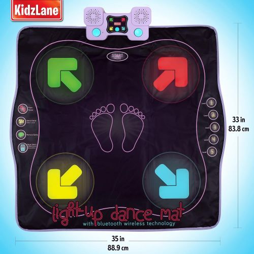  [아마존베스트]Kidzlane Light Up Dance Mat - Arcade Style Dance Games with Built in Music Tracks and Wireless Technology