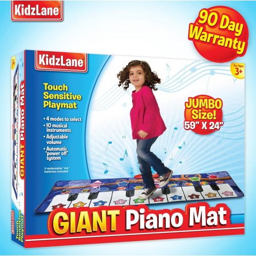  [아마존베스트]Kidzlane Durable Piano Mat, 10 Selectable Sounds, Play and Record, for Kids 2 to 5, Dance and Learn