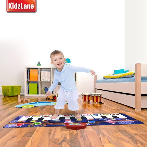  [아마존베스트]Kidzlane Durable Piano Mat, 10 Selectable Sounds, Play and Record, for Kids 2 to 5, Dance and Learn