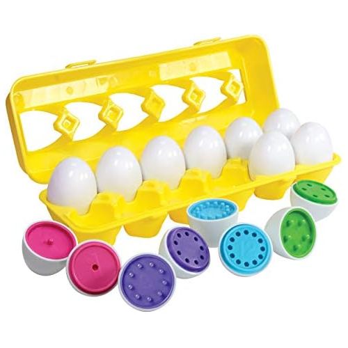  [아마존베스트]Kidzlane Color Matching Egg Set - Toddler Toys - Educational Color & Number Recognition Skills Learning Toy - Easter Eggs