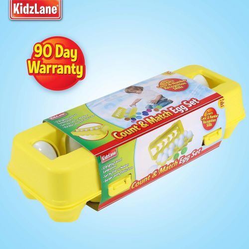  [아마존베스트]Kidzlane Color Matching Egg Set - Toddler Toys - Educational Color & Number Recognition Skills Learning Toy - Easter Eggs