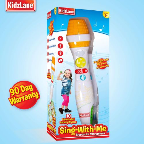  [아마존베스트]Kidzlane Kids Karaoke Microphone with Bluetooth, Voice Changer, and 10 Built-in Nursery Rhymes