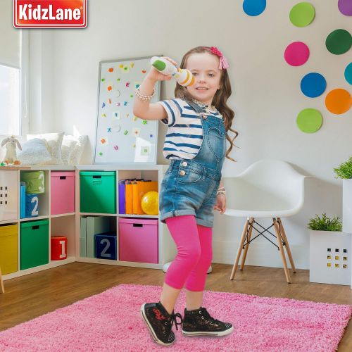  [아마존베스트]Kidzlane Kids Karaoke Microphone with Bluetooth, Voice Changer, and 10 Built-in Nursery Rhymes