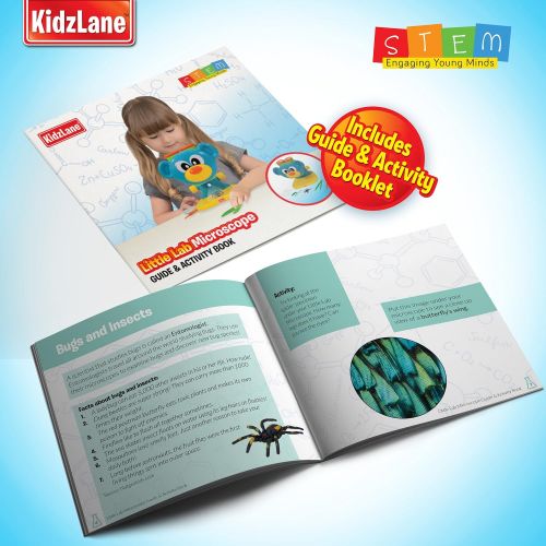  [아마존베스트]Kidzlane Microscope Science Toy for Kids - Toddler Preschool Microscope with Guide & Activity Booklet