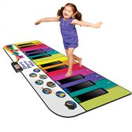 Kidzlane Floor Piano Mat for Kids and Toddlers - Giant 6 feet Piano Mat, 24 Keys  10 Song Cards, Built in Songs, Record & Playback, 8 Instrument Sounds  Age 3+