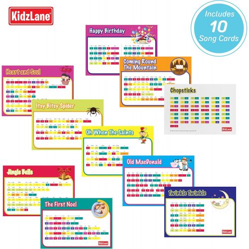  Kidzlane Floor Piano Mat for Kids and Toddlers - Giant 6 feet Piano Mat, 24 Keys  10 Song Cards, Built in Songs, Record & Playback, 8 Instrument Sounds  Age 3+