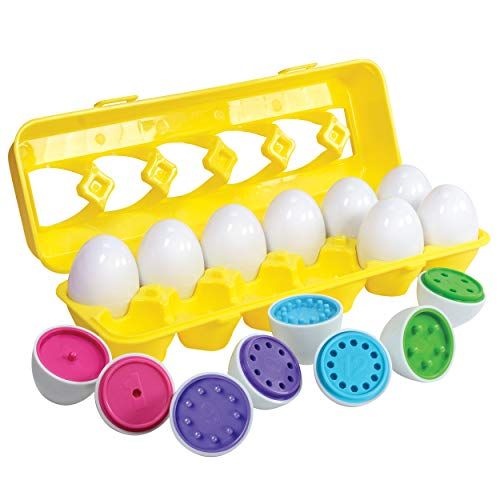  Kidzlane Count & Match Educational Egg Toy  Teach Colors, Numbers & Fine Motor Skills - 12 Sturdy Eggs in Plastic Carton  100% Toddler & Child Safe 18M+