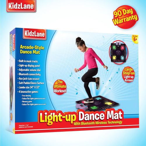  Kidzlane Light Up Dance Mat - Arcade Style Dance Games with Built in Music Tracks and Wireless Technology