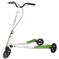 Kidzmotion Shway 3Wheel Swing Scooter Drifter Speeder White Frame/Green Trim (14+ Years), XL