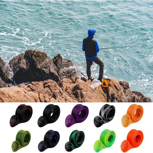  Kiikooll 10Pcs Rod Sock Fishing Rod Sleeve Rod Cover Braided Mesh Rod Protector Pole Gloves Fishing Tools. Flat or Pointed End/Spinning or Casting Rods. for Casting Sea Fishing Rod/Spinning