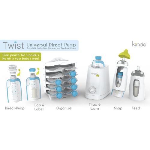  [아마존베스트]Kiinde Twist Pouch 2-Piece Baby Bottle Nipple Brush Set for All Brands/Parts