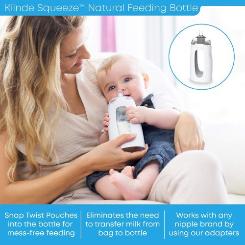  [아마존베스트]Kiinde Twist - Squeeze Natural Feeding Bottle with Nipples, 2 Piece