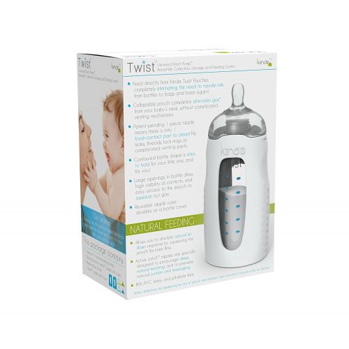  [아마존베스트]Kiinde Twist - Squeeze Natural Feeding Bottle with Nipples, 2 Piece