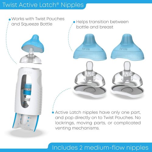  [아마존베스트]Kiinde Twist Active Latch Nipple - 2 pack, Medium Flow