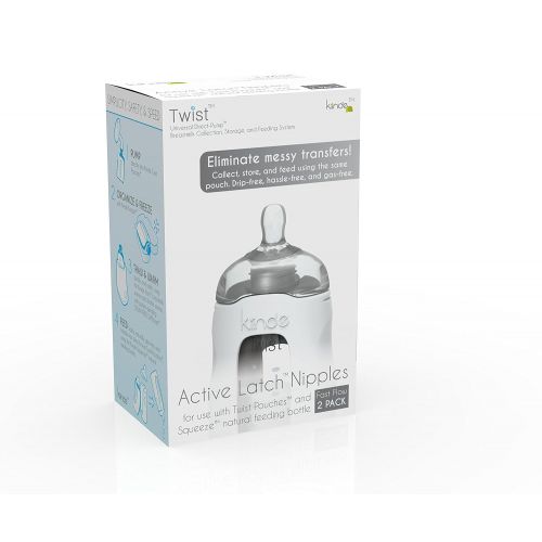  [아마존베스트]Kiinde Twist Active Latch Nipples for Breast Milk or Formula Feeding - Fast Flow (2 Pack)