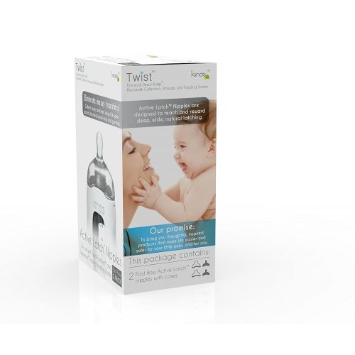  [아마존베스트]Kiinde Twist Active Latch Nipples for Breast Milk or Formula Feeding - Fast Flow (2 Pack)