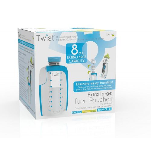  [아마존베스트]Kiinde Breast Milk Storage Twist Pouch, Extra Large (8 oz - Pack of 40)