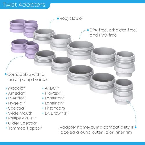  [아마존베스트]Kiinde Twist Milk Storage Bag Breast Pump & Baby Bottle Adapter Kit for All Major Breast Pump Brands