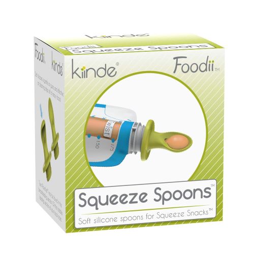  Kiinde Foodii Baby Food Storage, Reusable Squeeze Spoons, 2 Attachments per Pack