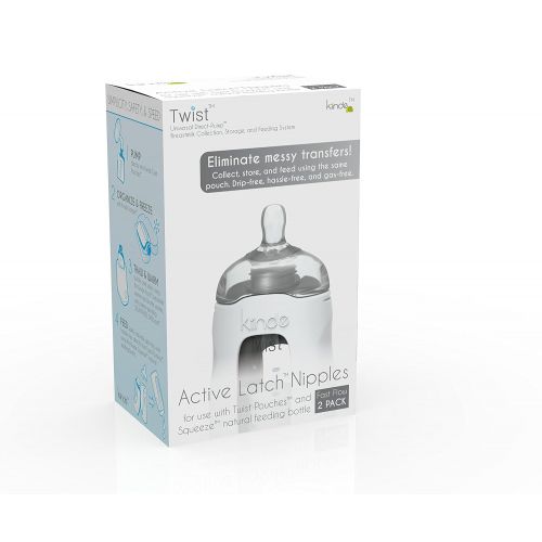  Kiinde Twist Active Latch Nipples for Breast Milk - Fast Flow (2 Pack)