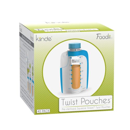  Kiinde Foodii Baby Food & Formula Storage, Disposable Squeeze Pouches (40 Pack)