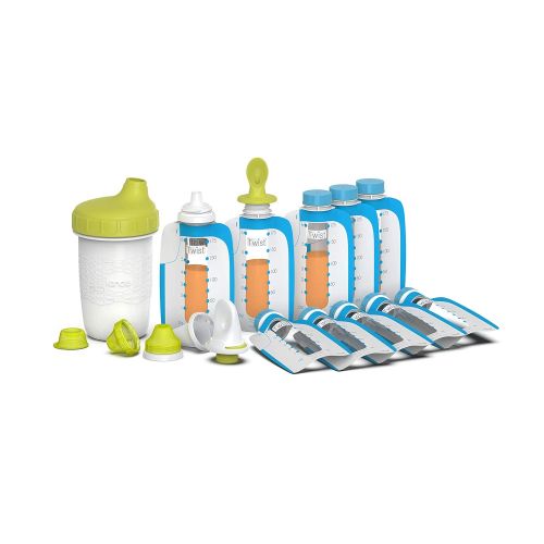  Kiinde Foodii Baby Food Storage Starter Kit, Squeeze Pouch & Reusable Spouts Set