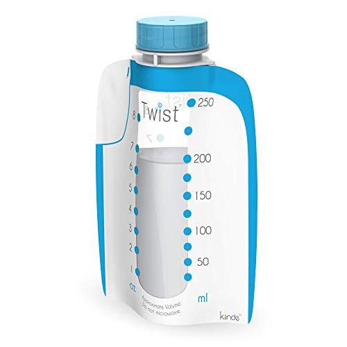  Kiinde Twist Pouch Direct-Pump Direct-Feed Twist Cap Breast Milk Storage Bags for Pumping, Freezing, Heating and Feeding, Pre-Sterilized, 6 Ounce and 8 Ounce