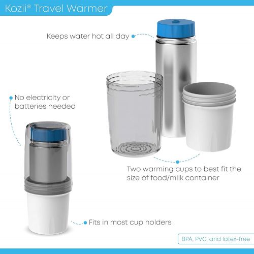  Kiinde Kozii Voyager, Compact Travel Bottle Warmer for Breast Milk, Portable and Easy to Use, No Electricity or Batteries Required, Baby Bottles and Baby Food