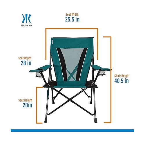  Kijaro XXL Dual Lock Portable Camping Chair - Supports Up to 400lbs - Enjoy The Outdoors in a Versatile Folding Chair, Sports Chair, Outdoor Chair & Lawn Chair