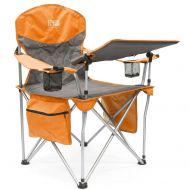 Kijaro Creative Outdoor iChair Folding Wine Chair with Adjustable Table, Orange/Gray