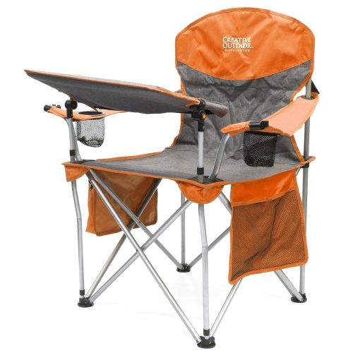  Kijaro Creative Outdoor iChair Folding Wine Chair with Adjustable Table, Orange/Gray