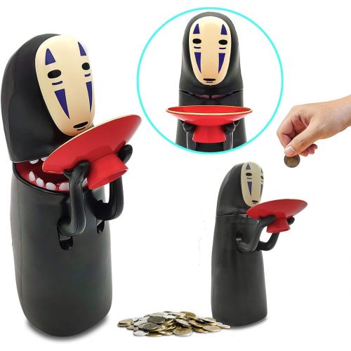  [아마존베스트]Kijea Spirited Away No Face Man Coin Bank Auto Eat Coin Piggy Bank, Kawaii Piggy Kids/Girls/Boys, Birthday Gifts