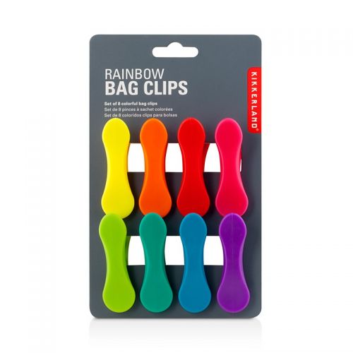  Kikkerland Rainbow Bag Clips, Set of 8