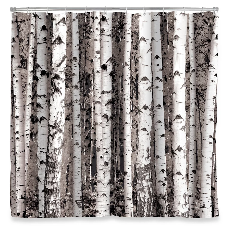 Kikkerland Design Birch Shower Curtain