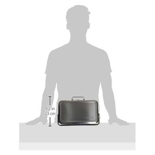  Kikkerland BQ01 Portable BBQ Suitcase, Silver