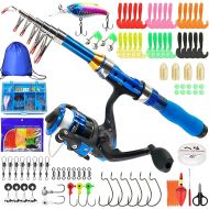 Kilitn Kids Fishing Rod, 1.5M 61Inch 4.92Ft Portable Telescopic Fishing Pole and Reel Combos and String with Fishing Line Full Kits, Youth Fishing Pole Fishing Gear for Kids, Boys,