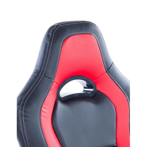  Killbee Large Ergonomic Gaming Chair High Back Swivel Executive Office Chair Adjustable Flip-Up Armrest Leather Bucket Seat (Red)