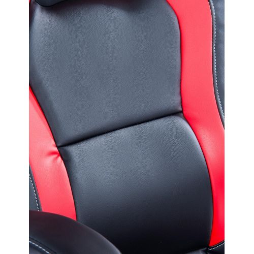  Killbee Large Ergonomic Gaming Chair High Back Swivel Executive Office Chair Adjustable Flip-Up Armrest Leather Bucket Seat (Red)